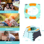 " Portable Toddler Travel Potty with Travel Bag and 30 Replacement Bags - Easy Clean Baby Training Toilet (Blue)" - Image 5