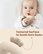 "Silicone Teething Mitten Set for Babies - BPA Free, Anti-Dropping Wrist Teethers (Green & Caramel)" - Image 4
