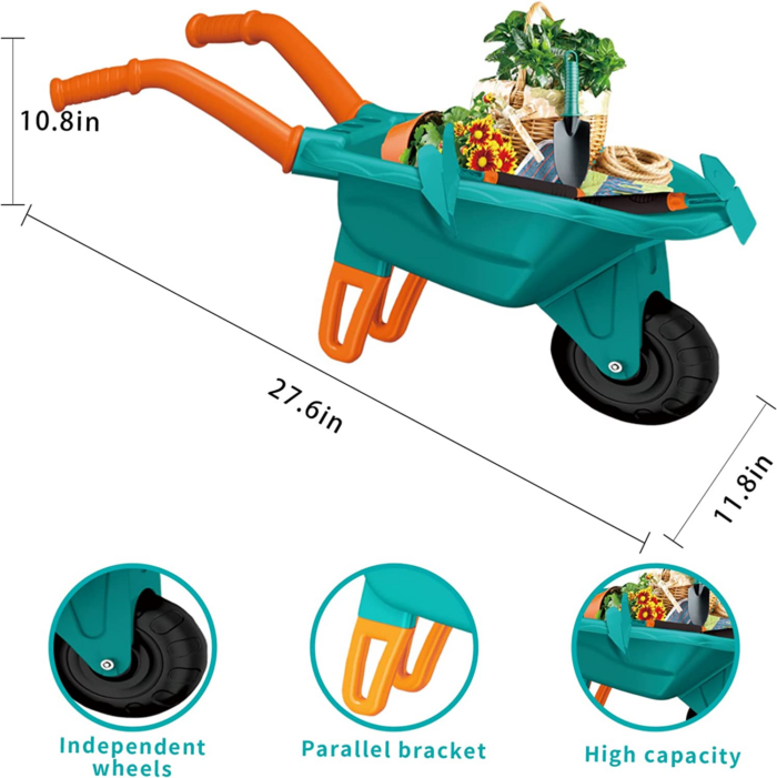 "Kids Gardening Adventure Set with Wheelbarrow, Apron, and More - Educational STEM Learning Toys for Outdoor Fun!" - Image 2