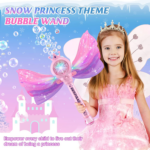 "Magical LED Bubble Wand Set for Girls: Light, Music, and Endless Bubbles! Perfect Outdoor Party Toy and Birthday Gift for Girls Ages 3-8" - Image 2