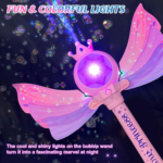 "Magical LED Bubble Wand Set for Girls: Light, Music, and Endless Bubbles! Perfect Outdoor Party Toy and Birthday Gift for Girls Ages 3-8" - Image 3