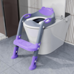 " 2-In-1 Toddler Potty Seat with Step Stool - Grey" - Image 20