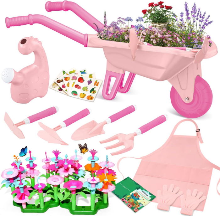 "Kids Gardening Adventure Set with Wheelbarrow, Apron, and More - Educational STEM Learning Toys for Outdoor Fun!" - Image 9