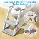 " 2-In-1 Toddler Potty Seat with Step Stool - Grey" - Image 3