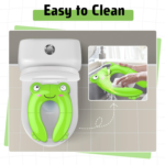 "Foldable Non-Slip Potty Training Seat for Toddler Travel - Cute Green Frog Design with Drawstring Bag" - Image 5