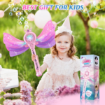 "Magical LED Bubble Wand Set for Girls: Light, Music, and Endless Bubbles! Perfect Outdoor Party Toy and Birthday Gift for Girls Ages 3-8" - Image 9