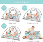 7 in 1 Baby Play Gym for Boys or Girls, Activity Center, Tummy Time Toys, Play Mat for Babies 0-6 Months, Newborn Essentials, Playmate for Baby, Safari Animals - Image 2