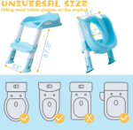 "Kids Potty Training Chair with Step Stool - Height Adjustable Toilet Seat for Boys and Girls, Blue-White" - Image 6
