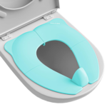 "Foldable Non-Slip Potty Training Seat for Toddler Travel - Cute Green Frog Design with Drawstring Bag" - Image 9