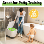 "Foldable Non-Slip Potty Training Seat for Toddler Travel - Cute Green Frog Design with Drawstring Bag" - Image 6