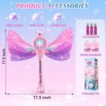 "Magical LED Bubble Wand Set for Girls: Light, Music, and Endless Bubbles! Perfect Outdoor Party Toy and Birthday Gift for Girls Ages 3-8" - Image 7