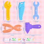"Silicone Molar Teether Chew Toys Set for Baby - Soft Textures, BPA Free - 5-Pack Gift Set" - Image 5