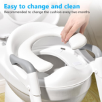 " 2-In-1 Toddler Potty Seat with Step Stool - Grey" - Image 6