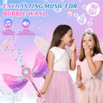 "Magical LED Bubble Wand Set for Girls: Light, Music, and Endless Bubbles! Perfect Outdoor Party Toy and Birthday Gift for Girls Ages 3-8" - Image 4