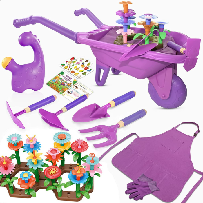 "Kids Gardening Adventure Set with Wheelbarrow, Apron, and More - Educational STEM Learning Toys for Outdoor Fun!" - Image 8