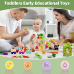 Baby Wooden Activity Cube Center Toys for 1 2 3 4 Years Old Boys Girls Birthday Gifts, 5 in 1 Montessori Educational Learning Sensory Toys for Toddlers Kids 12 18 24 Months Fine Motor Skills Games - Image 3