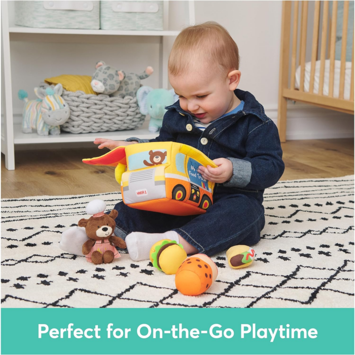 "Adorable  Baby Play Soft Collection Food Truck Plush Playset - Perfect Sensory Toy for Babies!" - Image 4