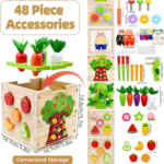 Baby Wooden Activity Cube Center Toys for 1 2 3 4 Years Old Boys Girls Birthday Gifts, 5 in 1 Montessori Educational Learning Sensory Toys for Toddlers Kids 12 18 24 Months Fine Motor Skills Games - Image 5