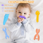 "Silicone Molar Teether Chew Toys Set for Baby - Soft Textures, BPA Free - 5-Pack Gift Set" - Image 3