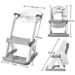 " 2-In-1 Toddler Potty Seat with Step Stool - Grey" - Image 7