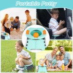 " Portable Toddler Travel Potty with Travel Bag and 30 Replacement Bags - Easy Clean Baby Training Toilet (Blue)" - Image 6