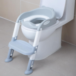 "Kids Potty Training Chair with Step Stool - Height Adjustable Toilet Seat for Boys and Girls, Blue-White" - Image 8