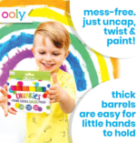 Chunkies Quick Drying Tempera Paint Sticks for Kids, Classic Colors, Set of 12 Twistable Kids Paint Sticks for Toddlers 2-4 Years, Mess Free Chubby Toddler Paint Sticks [12 Classic Colors] - Image 5
