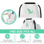 "Adorable Crocodile Dinosaur Baby Carseat Canopy - Large Size, Lightweight, Breathable Cover for Infant Car Seat, Perfect for Summer, Spring, Autumn" - Image 3