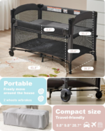 4-in-1 Baby Bassinet: Bedside Sleeper, Crib, Playard, Changing Table - Image 5