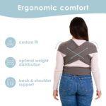 "CozyCuddle Stretchy Baby Carrier Sling - Hands-Free Lightweight Wrap for Newborns to Toddlers (Dark Grey)" - Image 4