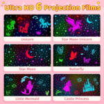 "Magical Unicorn Night Light Projector for Kids - Rechargeable, Dimmable, with Timer and Remote Control" - Image 3