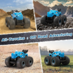 "360° Rotating Dinosaur RC Car with Spray, Light & Sound - All Terrain Monster Truck for Kids with 2 Batteries" - Image 6