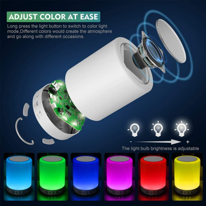 "Smart Touch Bedside Lamp with Bluetooth Speaker and Colorful Night Light - Perfect Gift for Everyone!" - Image 4
