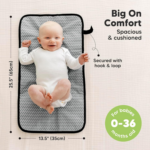 "Travel-Friendly Waterproof Diaper Changing Pad - Black Geo Design" - Image 3