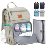 "Premium Baby Diaper Backpack - Stylish and Spacious Diaper Bag for Boys & Girls with Changing Pad - Ideal Baby Shower Gift and Registry Essential, in Beige"