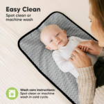 "Travel-Friendly Waterproof Diaper Changing Pad - Black Geo Design" - Image 7