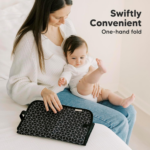 "Travel-Friendly Waterproof Diaper Changing Pad - Black Geo Design" - Image 6
