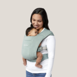 " Embrace Cozy Newborn Baby Carrier Wrap - Ponte Knit Cream" - Image 7