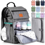 "Premium Baby Diaper Backpack - Stylish and Spacious Diaper Bag for Boys & Girls with Changing Pad - Ideal Baby Shower Gift and Registry Essential, in Beige" - Image 6