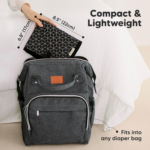 "Travel-Friendly Waterproof Diaper Changing Pad - Black Geo Design" - Image 2