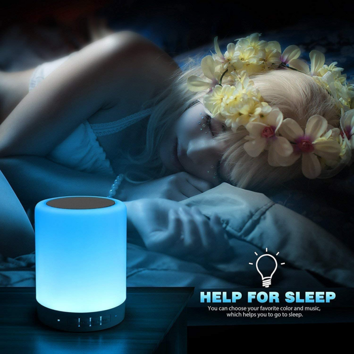 "Smart Touch Bedside Lamp with Bluetooth Speaker and Colorful Night Light - Perfect Gift for Everyone!" - Image 2
