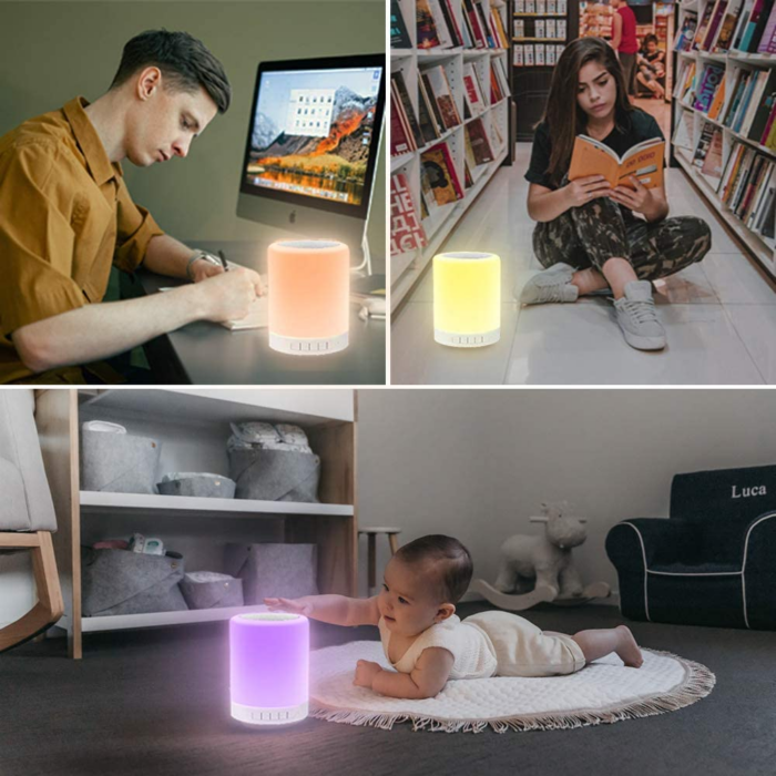 "Smart Touch Bedside Lamp with Bluetooth Speaker and Colorful Night Light - Perfect Gift for Everyone!" - Image 6