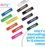 Chunkies Quick Drying Tempera Paint Sticks for Kids, Classic Colors, Set of 12 Twistable Kids Paint Sticks for Toddlers 2-4 Years, Mess Free Chubby Toddler Paint Sticks [12 Classic Colors] - Image 2