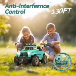 " 1:16 Remote Control Car with Fog Mist, Music, and 2 Batteries - All Terrain RC Truck for Boys with Trailer Hitch" - Image 6