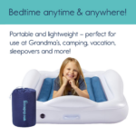"Portable Inflatable Toddler Travel Bed with Safety Bumpers - Navy Blue" - Image 2
