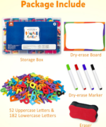 Magnetic Letters 234 Pcs, Uppercase Lowercase Foam Alphabet ABC Fridge Magnets, Educational Toy Set for Classroom Kids Learning Spelling with Magnetic Board and Storage Box - Image 6