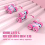 "Rechargeable Pink RC Stunt Car - Perfect Birthday Gift for Girls!" - Image 2