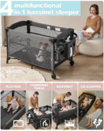 4-in-1 Baby Bassinet: Bedside Sleeper, Crib, Playard, Changing Table - Image 2
