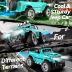 " 1:16 Remote Control Car with Fog Mist, Music, and 2 Batteries - All Terrain RC Truck for Boys with Trailer Hitch" - Image 7