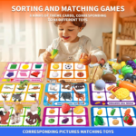 Wiznobliss Sorting Toys for Toddlers,3 in 1 Learning Education Toys Sorting Games Cutting Fruit Toys Toddler Coloring,Fine Motor Montessori Preschool Classroom Sensory Toys for 2+ Year Old. - Image 2